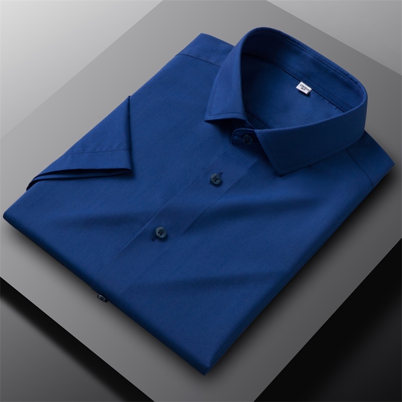 Camicie uomo eleganti modal formali business maniche corte bottoni camicie casual top - Foto 13 di 13