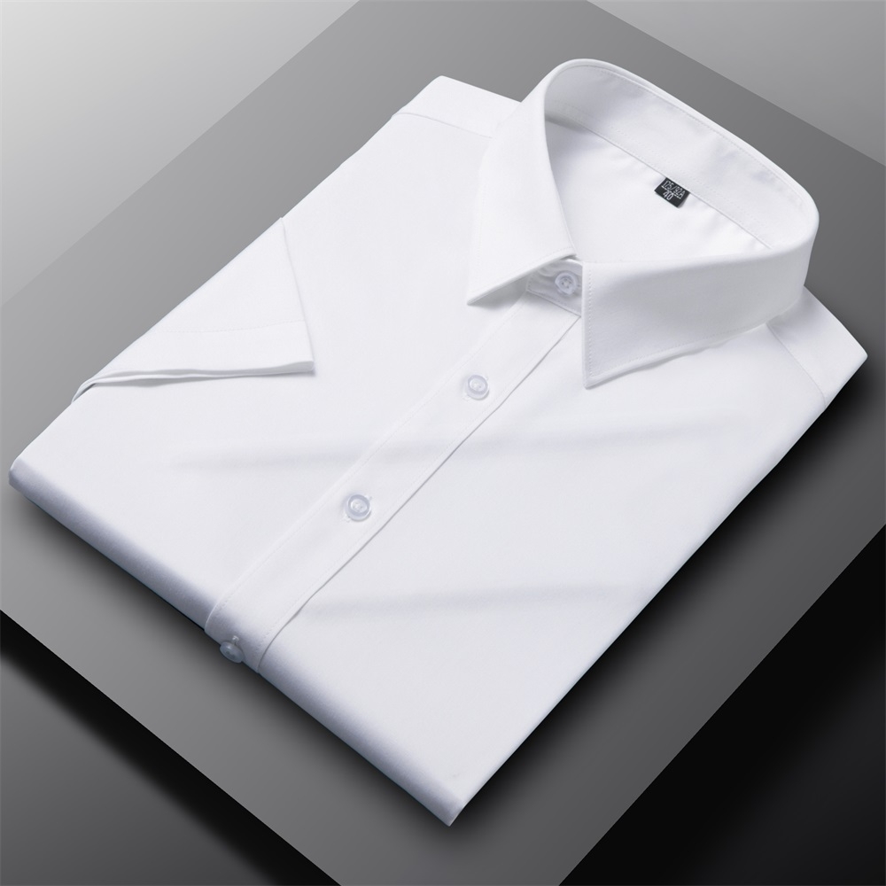 Mens Dress Shirts Formal Business Short Sleeves Buttons Bamboo Casual Shirts Top - Bild 9 von 15
