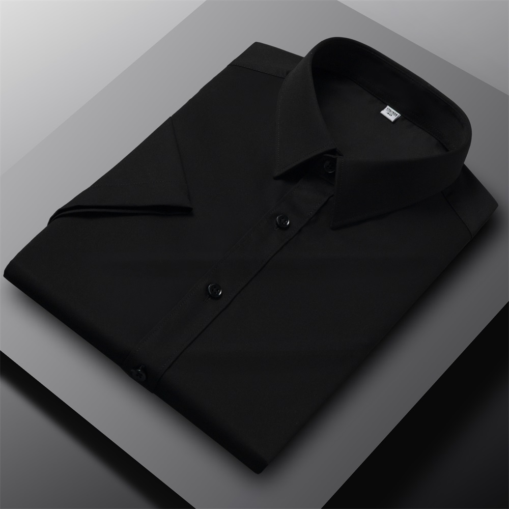 Mens Dress Shirts Formal Business Short Sleeves Buttons Bamboo Casual Shirts Top - Bild 11 von 15
