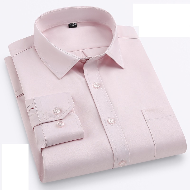 Mens Dress Shirts Long Sleeves Formal Ice-Silk No Iron Elastic Casual Shirts Top - Picture 25 of 34