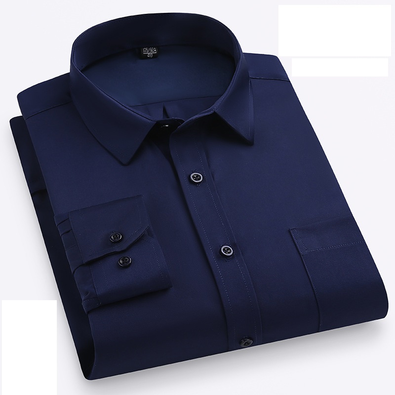 Mens Dress Shirts Long Sleeves Formal Ice-Silk No Iron Elastic Casual Shirts Top - Picture 24 of 34