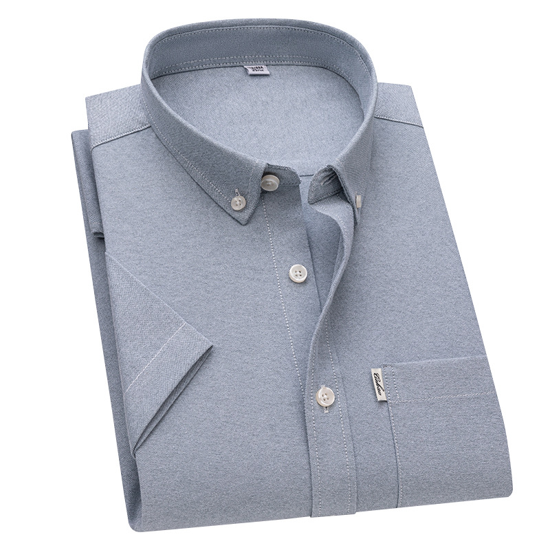 Herren Oxford Hemden Formell Business Kurzarm Baumwolle Freizeit Sommer Hemden Oberteil - Bild 10 von 14
