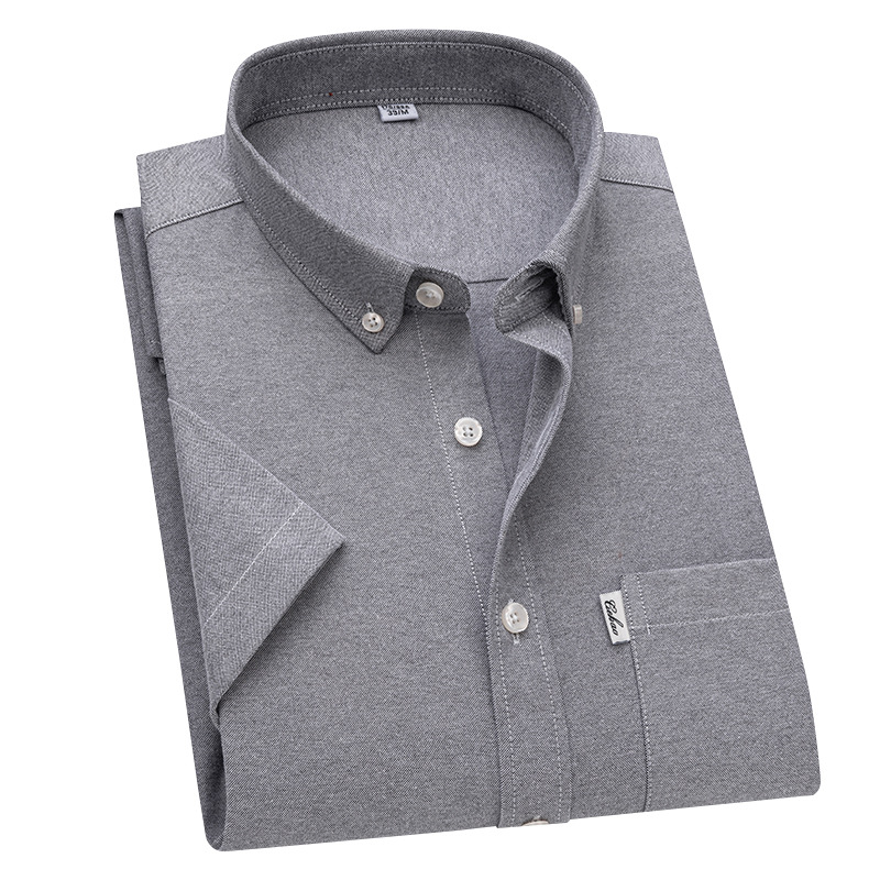 Herren Oxford Hemden Formell Business Kurzarm Baumwolle Freizeit Sommer Hemden Oberteil - Bild 14 von 14