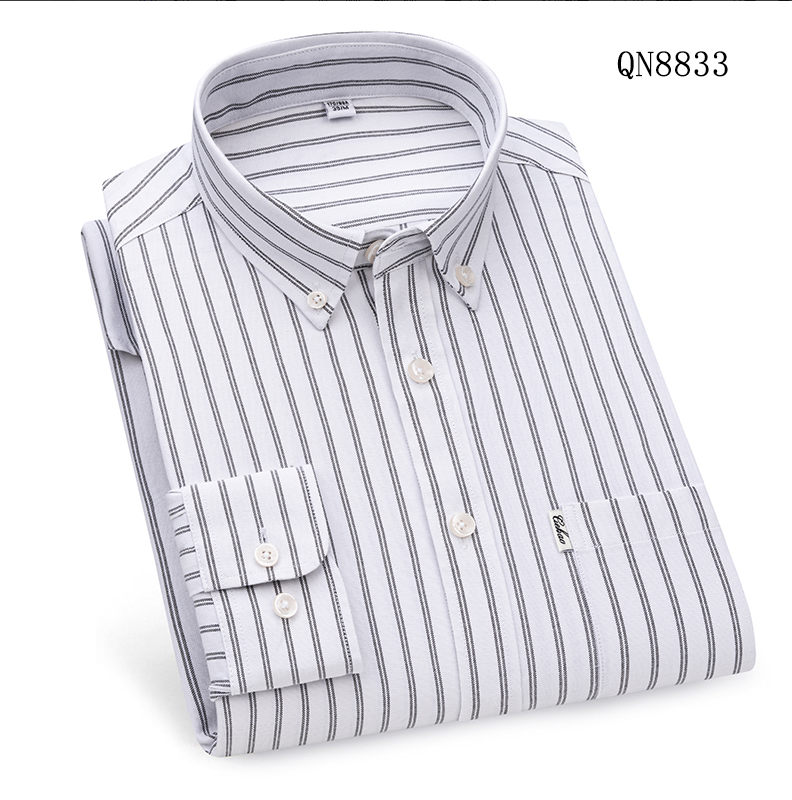 Camisas Oxford para Hombres Formales Negocios Mangas Largas Rayas Informales Camisas de Vestir Prendas para el torso - Imagen 13 de 20