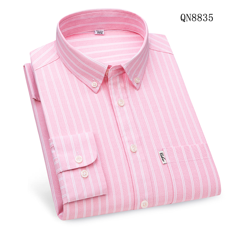 Camisas Oxford para Hombres Formales Negocios Mangas Largas Rayas Informales Camisas de Vestir Prendas para el torso - Imagen 14 de 20