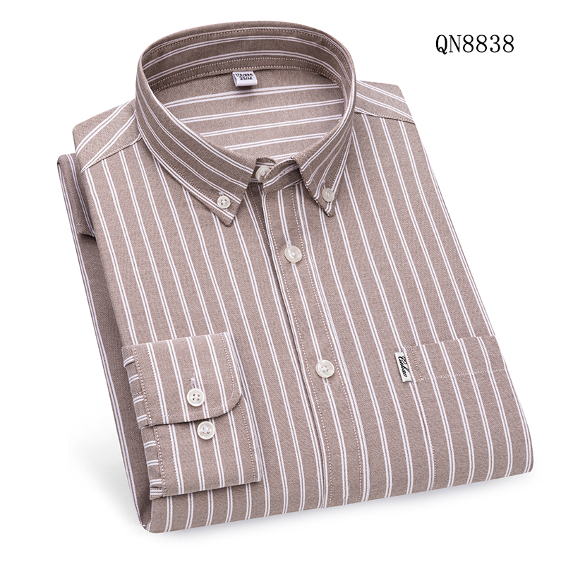 Camisas Oxford para Hombres Formales Negocios Mangas Largas Rayas Informales Camisas de Vestir Prendas para el torso - Imagen 17 de 20