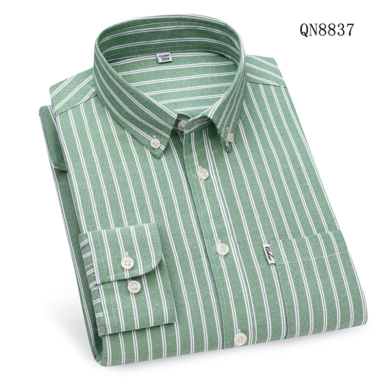 Camisas Oxford para Hombres Formales Negocios Mangas Largas Rayas Informales Camisas de Vestir Prendas para el torso - Imagen 16 de 20
