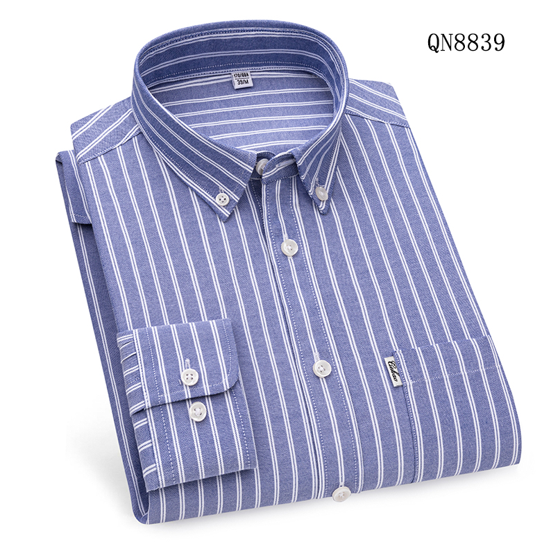 Camisas Oxford para Hombres Formales Negocios Mangas Largas Rayas Informales Camisas de Vestir Prendas para el torso - Imagen 18 de 20
