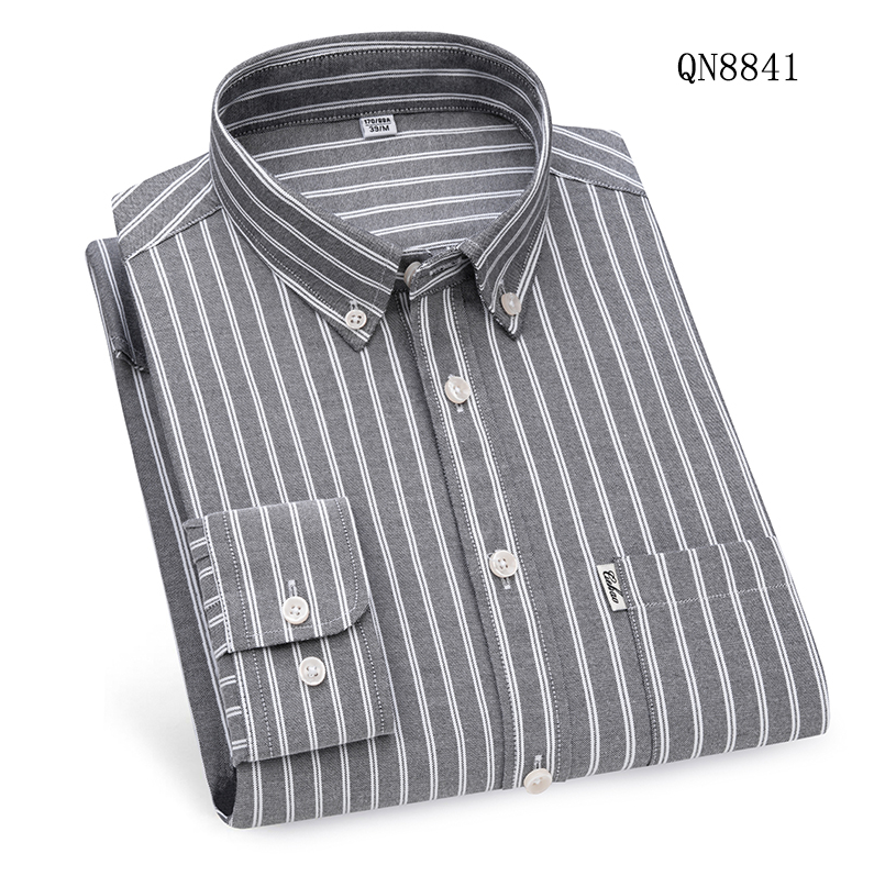 Camisas Oxford para Hombres Formales Negocios Mangas Largas Rayas Informales Camisas de Vestir Prendas para el torso - Imagen 20 de 20