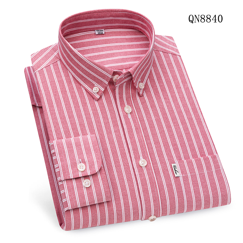 Camisas Oxford para Hombres Formales Negocios Mangas Largas Rayas Informales Camisas de Vestir Prendas para el torso - Imagen 19 de 20