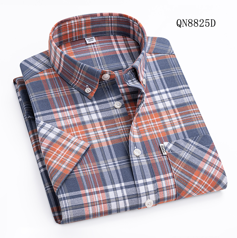 Herren Oxford Hemden Formell Business Kurzarm Kariert Freizeit Hemden Tops - Bild 9 von 16