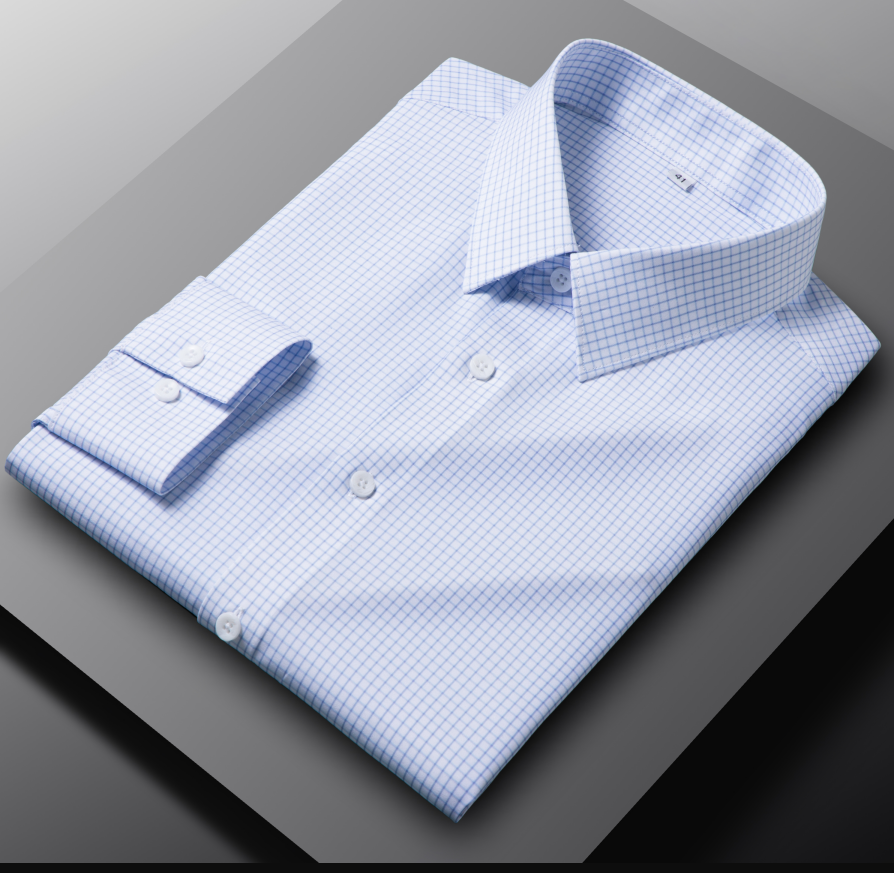 Camisas elásticas formales de negocios para hombre mangas largas a cuadros informales camisas de vestir Prendas para el torso - Imagen 5 de 8