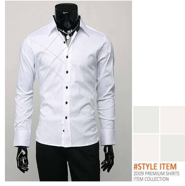 Herren Hemden Langarm Luxus Freizeit Slim Fit Unterhemd Mehrfarbig Hemden - Bild 5 von 6
