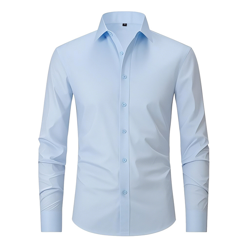 Camisas de vestir para hombre formales negocios mangas largas elásticas informales camisas de vestir Prendas para el torso - Imagen 13 de 19