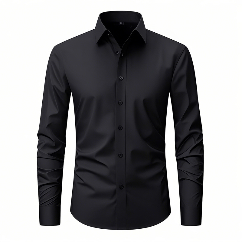 Camisas de vestir para hombre formales negocios mangas largas elásticas informales camisas de vestir Prendas para el torso - Imagen 12 de 19