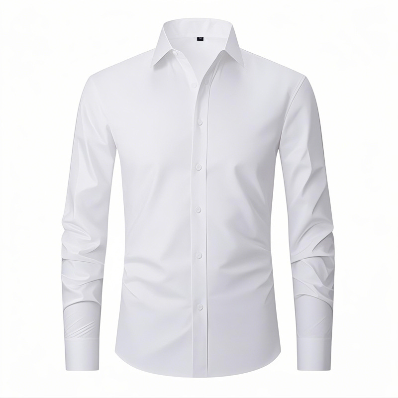 Camisas de vestir para hombre formales negocios mangas largas elásticas informales camisas de vestir Prendas para el torso - Imagen 11 de 19