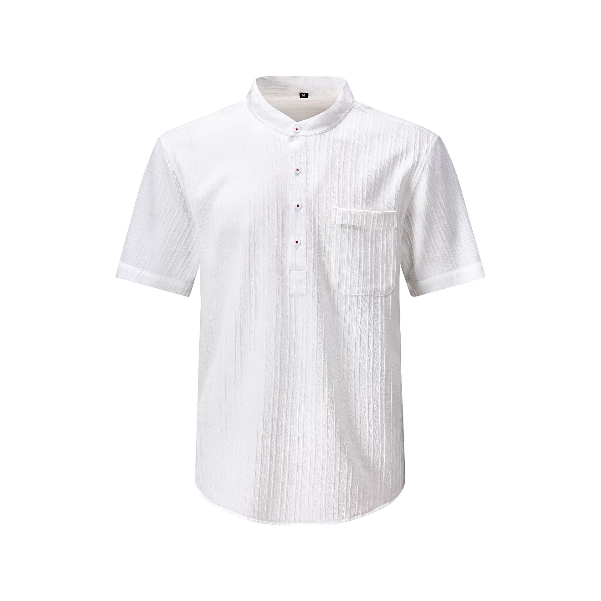 Vantage Men's Henley Neck Dress Shirt Short Sleeve Casual Top