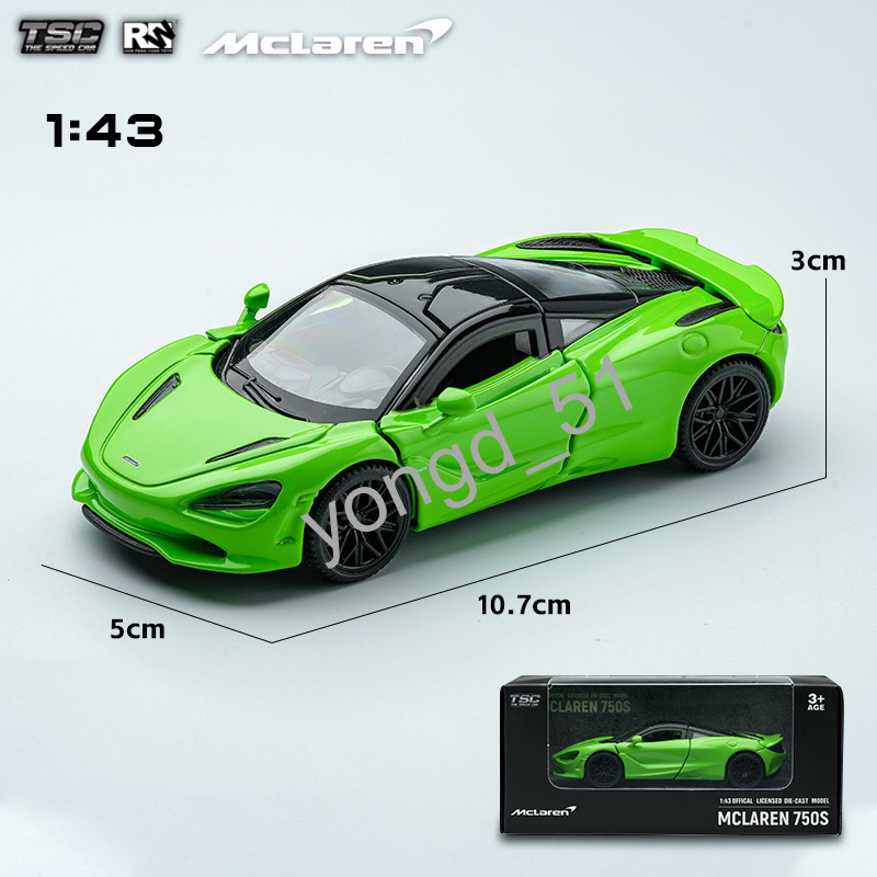 TSC 1:43 McLaren 750S Orange/Grün Motorsport Modell Druckgussmetall Sammlung - Picture 12 of 12