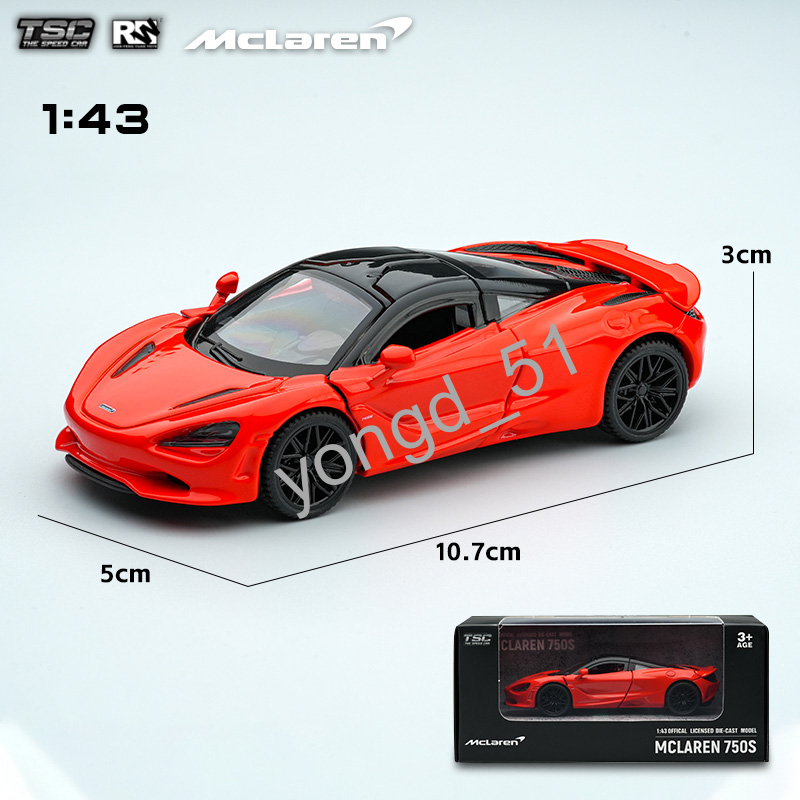 TSC 1:43 McLaren 750S Orange/Grün Motorsport Modell Druckgussmetall Sammlung - Picture 11 of 12