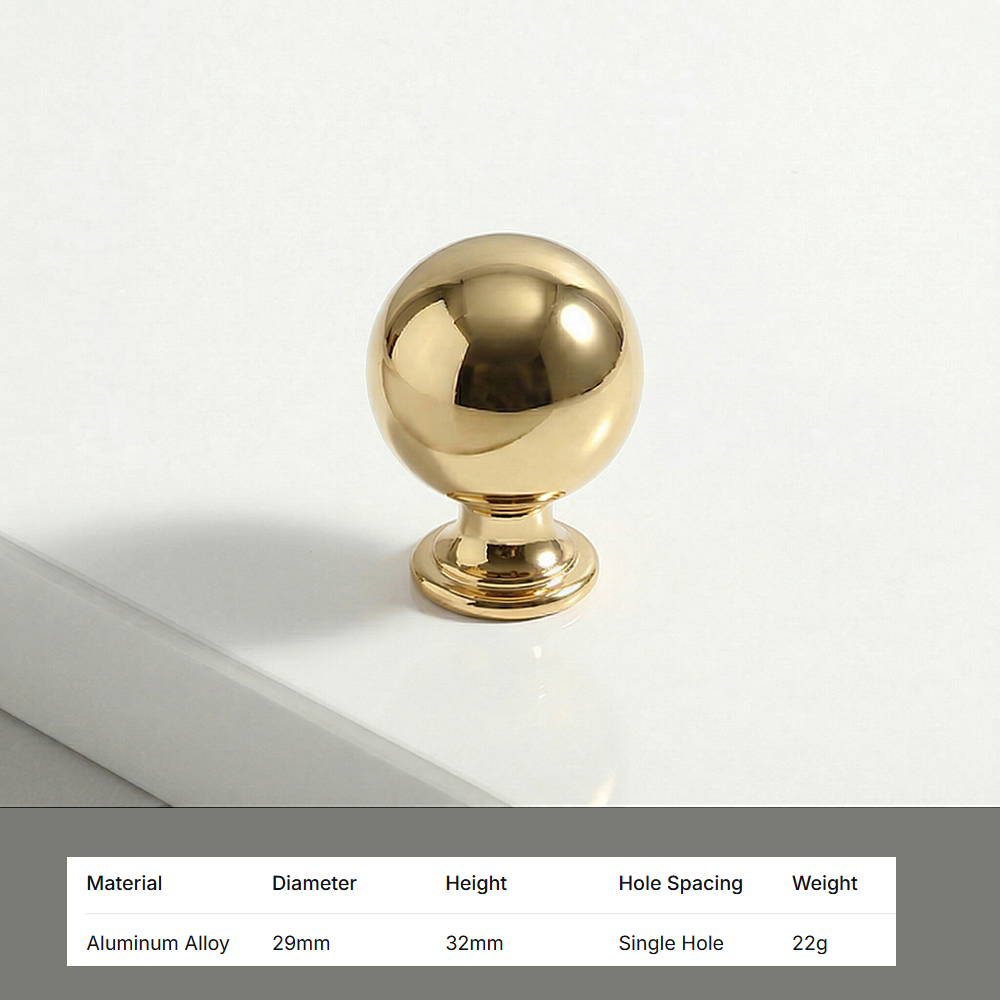 Round Cabinet Knob 1.14″ Single Hole Drawer Pull Aluminum Alloy for Kitchen