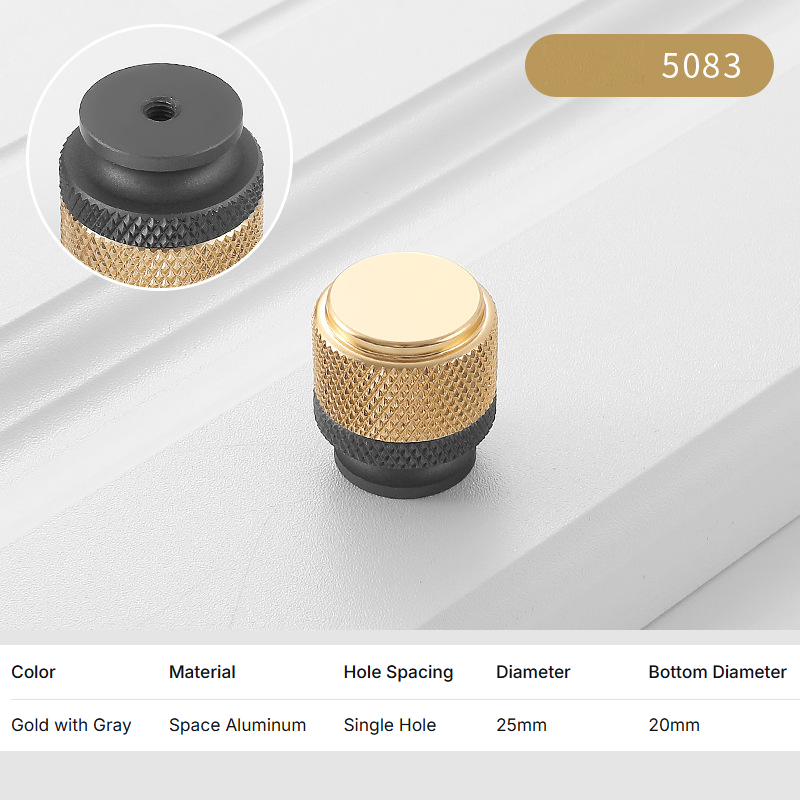Cabinet Knob & Pull Knurled Texture T-Bar Drawer Handle Aluminum Alloy