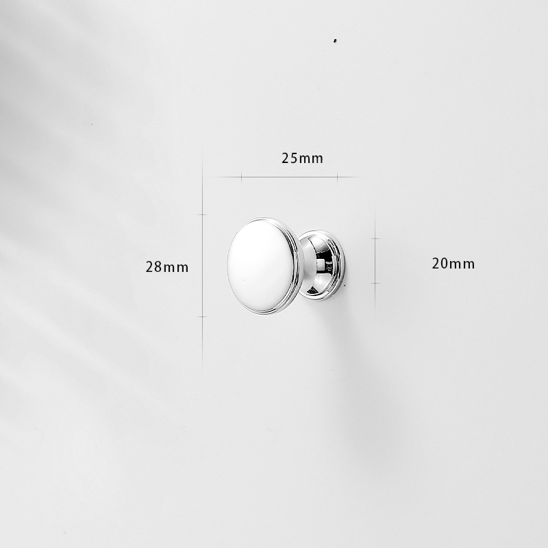 Chrome Cabinet Knob Modern Luxury Drawer Pull Solid Zinc Alloy Single Hole