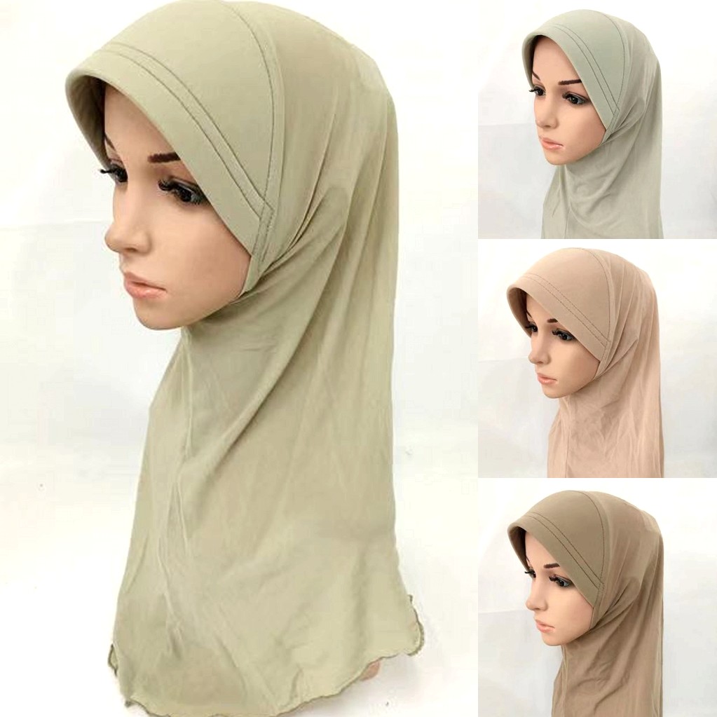 Fashion Women Muslim Turban Solid Color Islamic Arab Chemo Hijab Hat ...