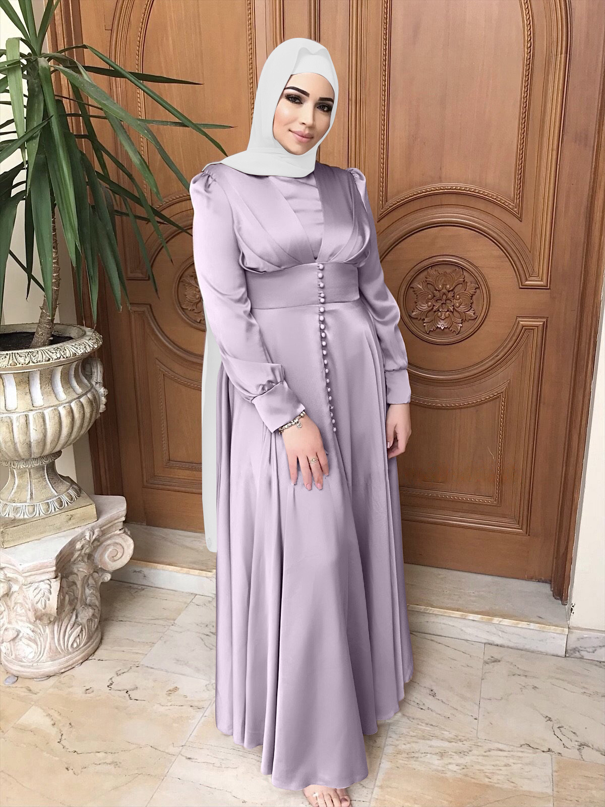 Women Satin Long Dress Muslim Abaya Dubai Kaftan Islamic Party Cocktail Jilbab Ebay