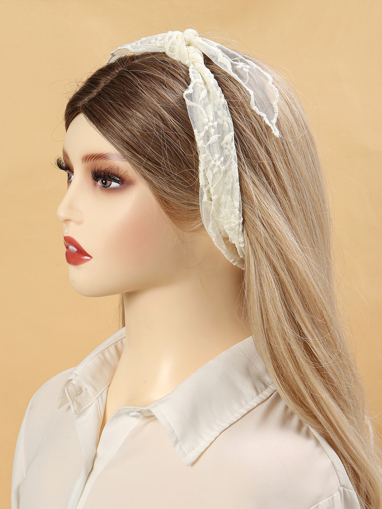 Fashion Women Embroidered Lace Triangular Scarf Hijab Headties