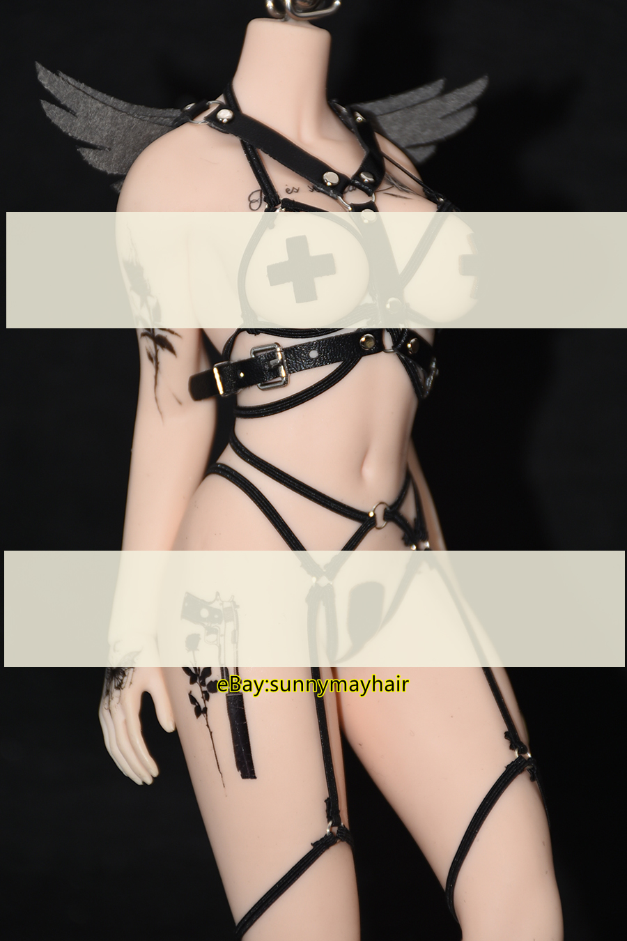 1/6 weibliche sexy Leder Flügel Rückseite hängen für 12"Phicen TBL JO Figur Body Modell - Bild 11 von 13
