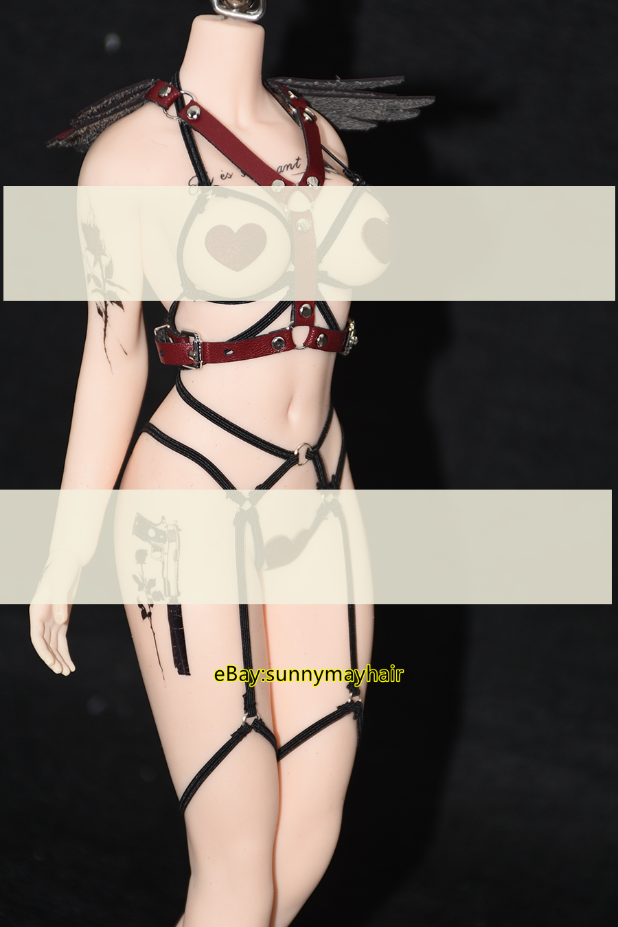 1/6 weibliche sexy Leder Flügel Rückseite hängen für 12"Phicen TBL JO Figur Body Modell - Bild 12 von 13