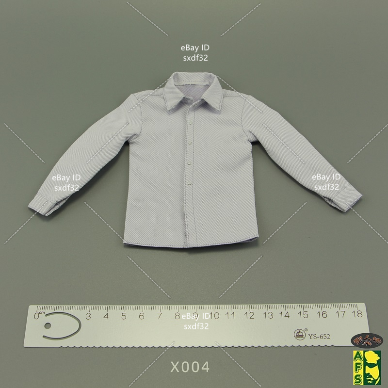 1/6 Light Blue Shirt Long Sleeve T-Shirt Top Male Clothes Fit 12 '' Figure Body