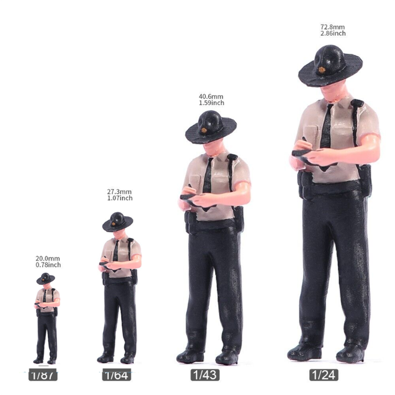 Policía pintado escena masculina accesorios miniaturas figuras exhibición para coche modelo juguete - Imagen 7 de 10
