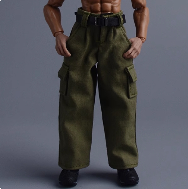 1/12 Male Cargo pants Belt Trousers Clothes Model For 6'' Romankey Figure Body - Picture 26 of 29