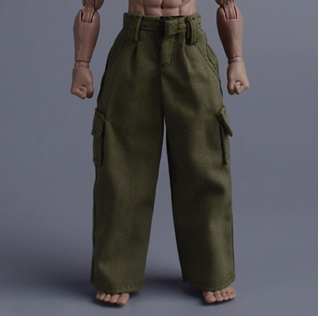 1/12 Male Cargo pants Belt Trousers Clothes Model For 6'' Romankey Figure Body - Picture 25 of 29