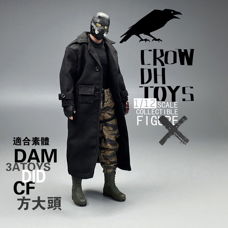 Abrigo largo masculino 1/12 rompevientos abrigo ropa ajuste figura de acción juguete corporal 6"" - Imagen 8 de 10