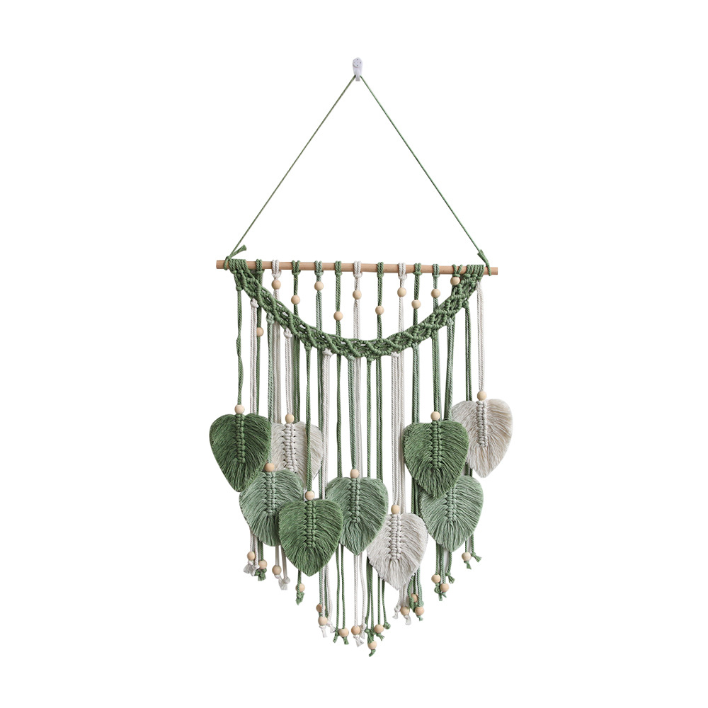 Large Macrame Wall Hanging Boho Woven Tapestry Handmade Leaf Wall Art Decoration - Picture 12 of 16