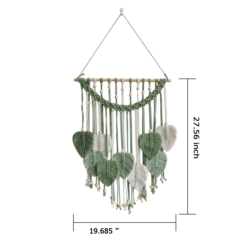 Large Macrame Wall Hanging Boho Woven Tapestry Handmade Leaf Wall Art Decoration - Picture 13 of 16