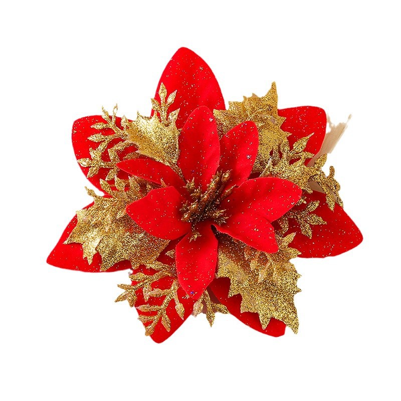 10 Piezas Brillo Navidad Flor Colgante Navidad Fiesta Árbol Decoración - Imagen 10 de 13