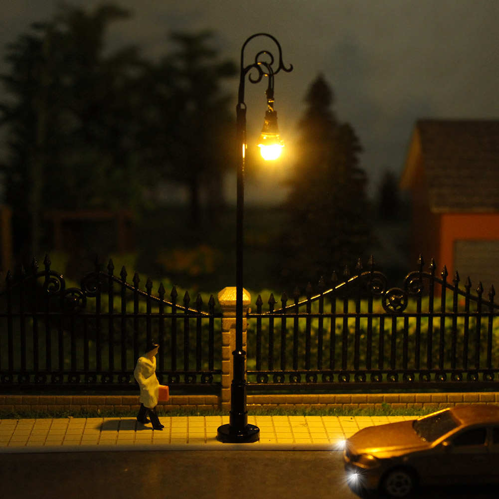 10pcs Model Railraod Train HO Scale Lamp Post 9cm 187 Street Light