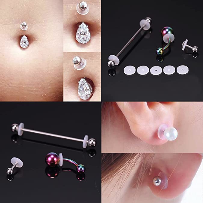 20pcs No Pull Piercing Discs - Silicone Earring Backs For Comfort & Hyperplasia Prevention