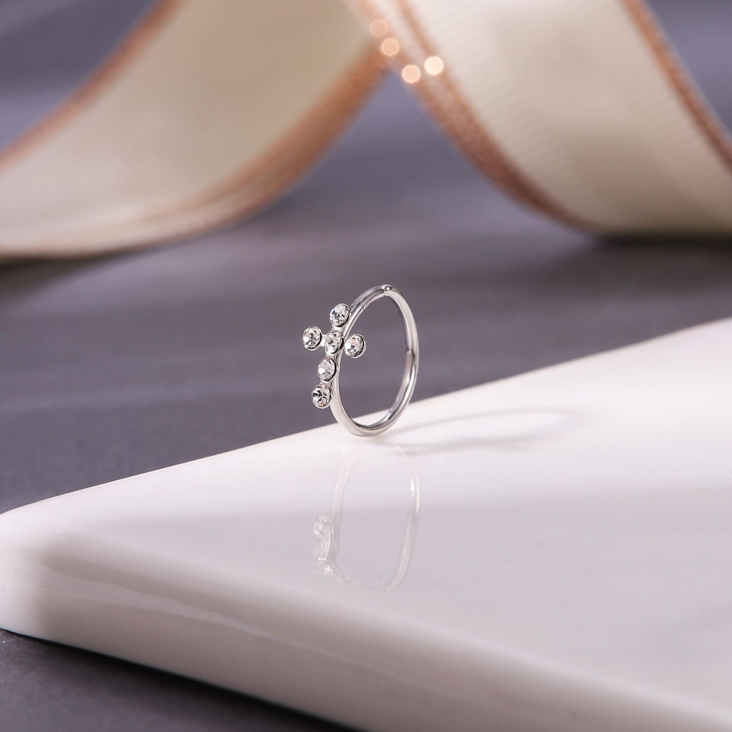 23Pcs/Set 20G Nose Ring Hoop Stainless Steel CZ Opal Nostril Piercing Jewelry - Picture 24 of 53