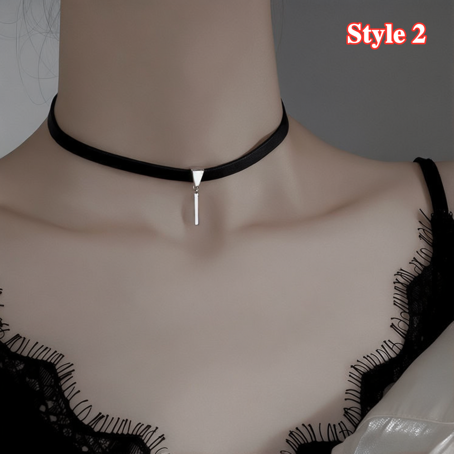 Adjustable Black Choker Necklace Leather Pearl Velvet Choker Gothic Collar Chain