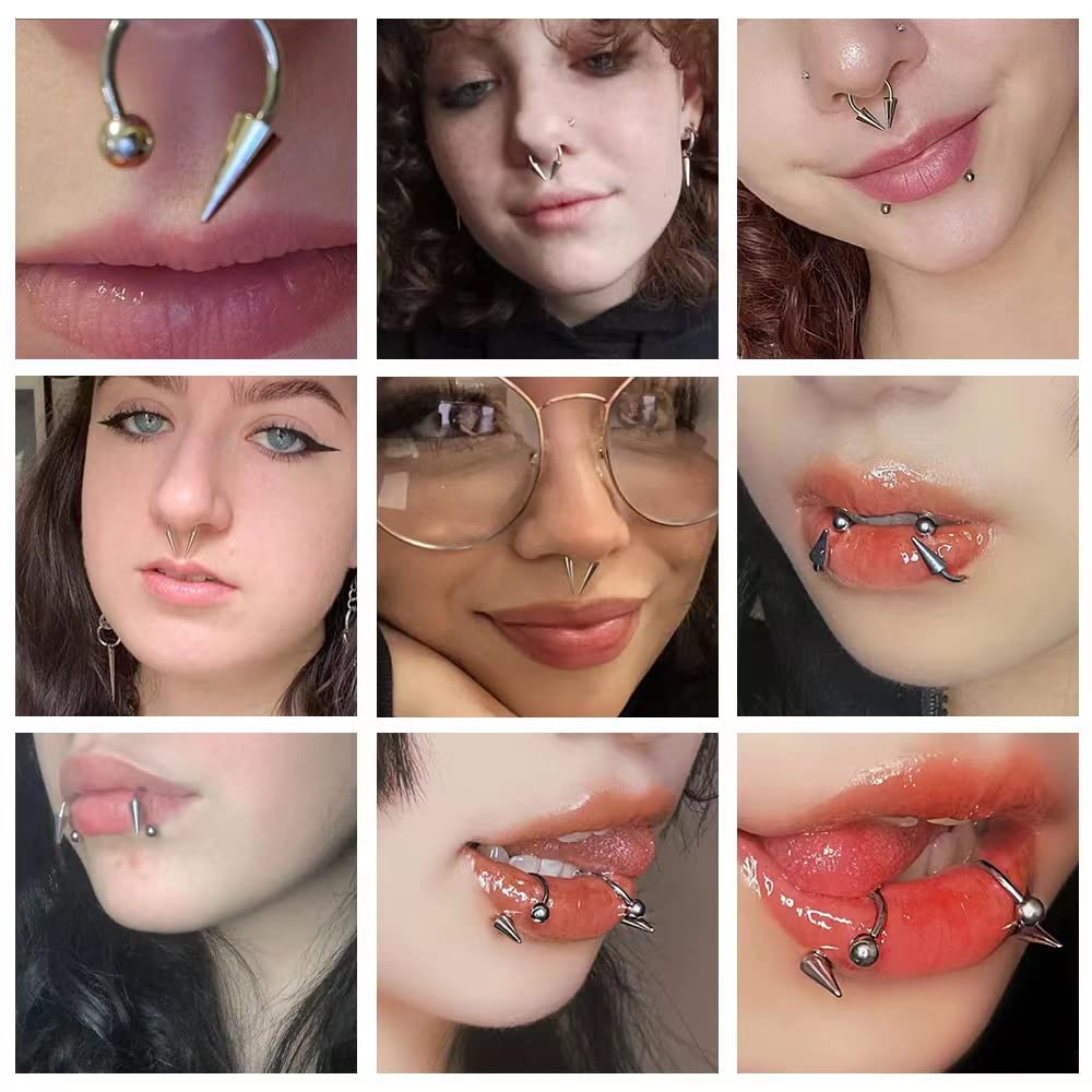 3 Pcs/lot 16g Stainless Steel Septum Rings Spike Cone Ear