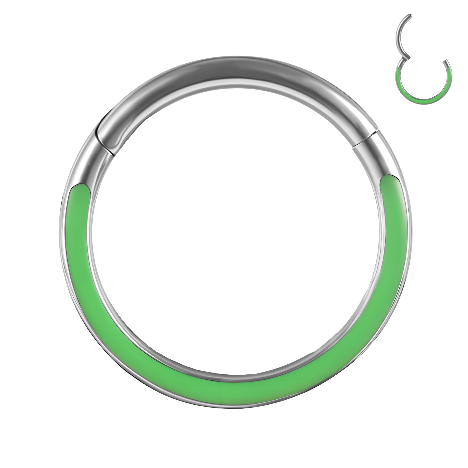 1 Pc Titanium Septum Ring Glow in the Dark Segment Ring Earrings Nose Piercing - Picture 27 of 30