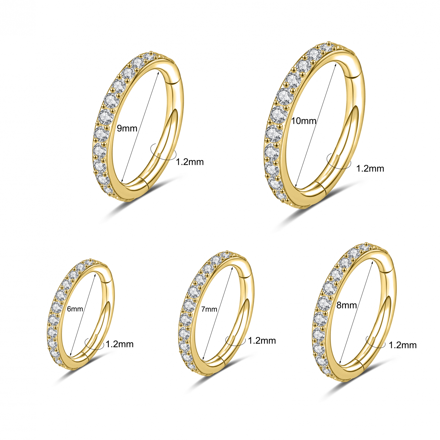 1 Pc Stainless Steel Nose Ring CZ Cartilage Tragus Helix Earring Septum Piercing - Picture 16 of 17