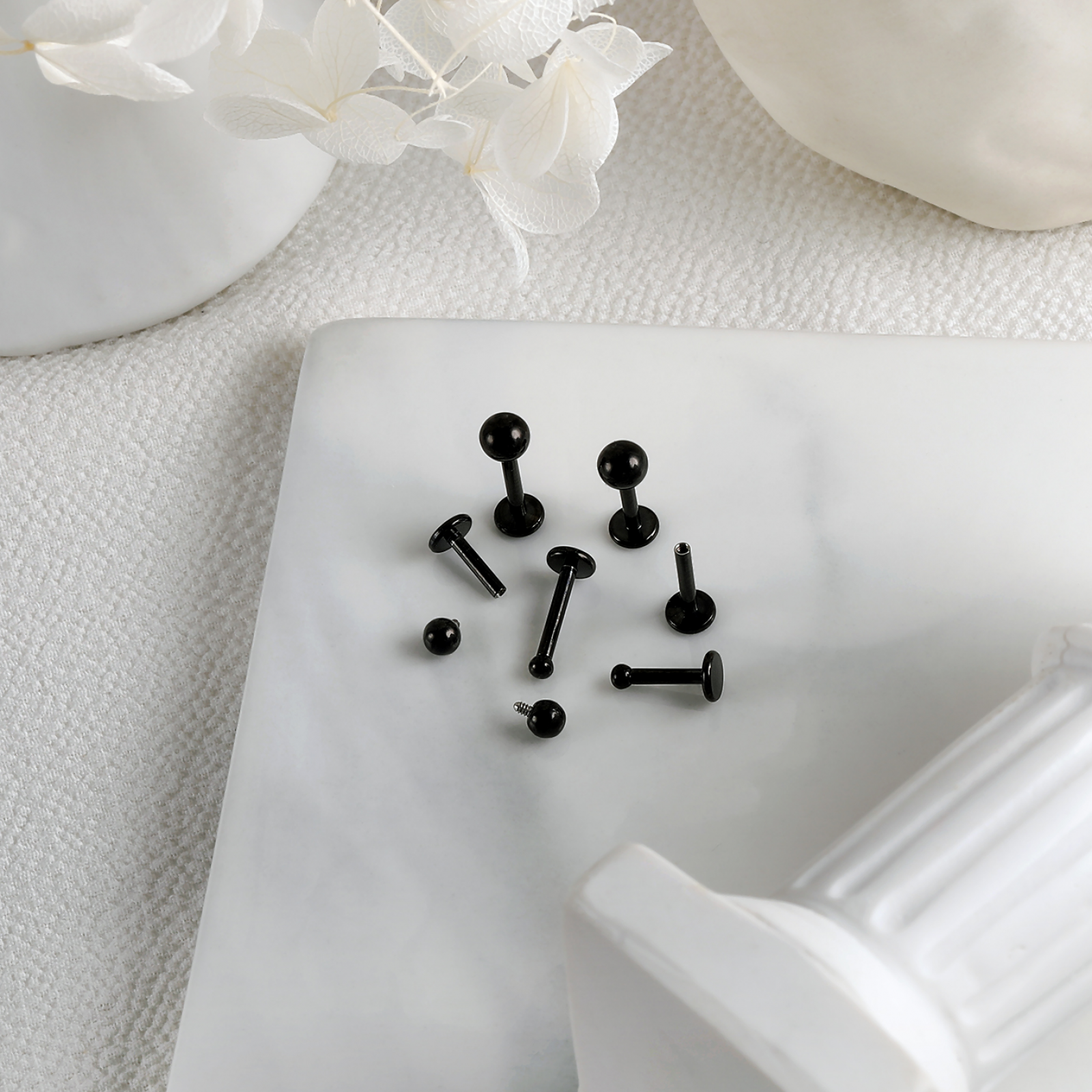 13Pcs Stainless Steel Lip Stud Set Flat Back Stud Earring Labret Monroe Piercing - Picture 25 of 31