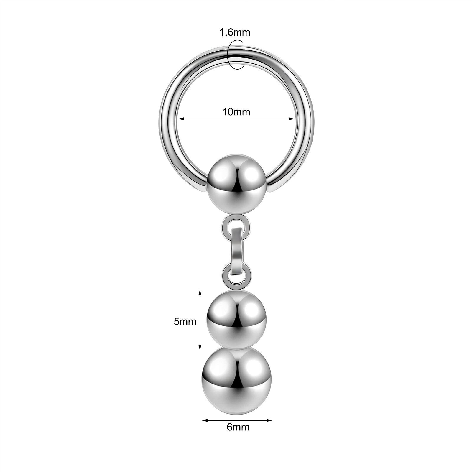 12g/14g Chirurgenstahl Brocken CBR Ring PA oder Guiche Körper Piercing Bondage Schmuck - Bild 15 von 16