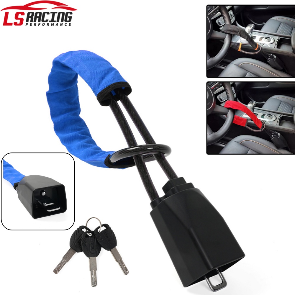thumbnail image 2 of Universal Red Steering Wheel Lock - Anti-Theft Security Device For Car, Truck, SUV 2 of 6