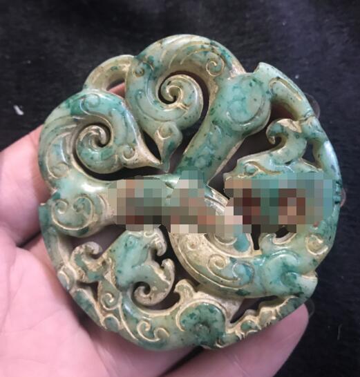 Ancient Jade Ming Qing Dynasty Xiu Jade Hollow Double Dragon Collection ...
